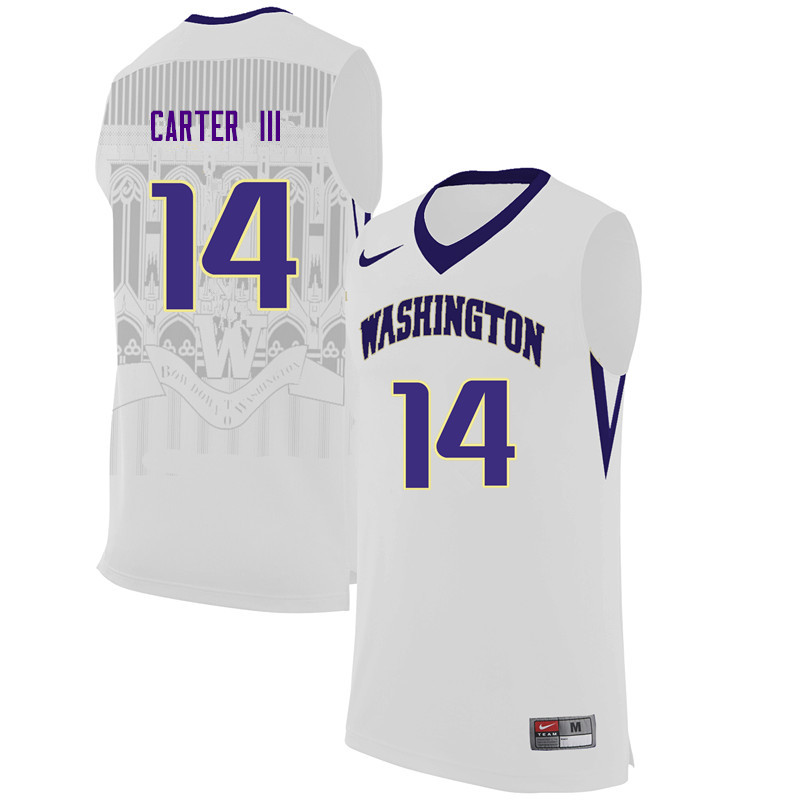 Men Washington Huskies #14 Michael Carter III College Basketball Jerseys Sale-White